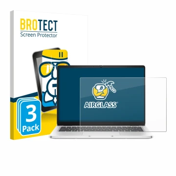 Front side of a product packaging with the brand logo BROTECT. Next to it is the device Dell Pro 14 Premium PA14250 Non-Touch 