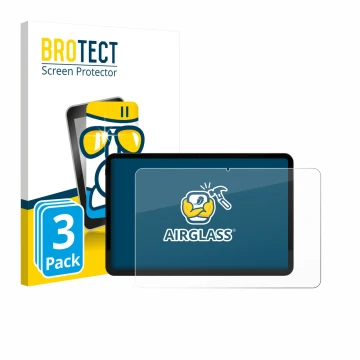 Front side of a product packaging with the brand logo BROTECT. Next to it is the device Volla Tablet 12.3