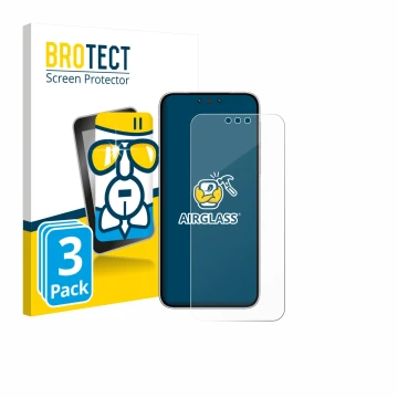 Front side of a product packaging with the brand logo BROTECT. Next to it is the device Huawei Mate 80 shown with the correspo