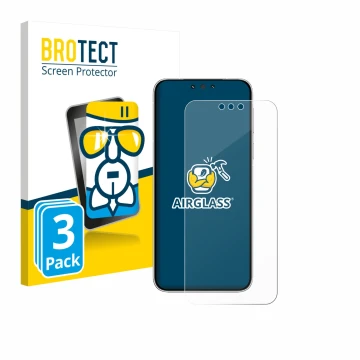 Front side of a product packaging with the brand logo BROTECT. Next to it is the device Huawei Mate 80 Pro shown with the corr