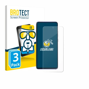 Front side of a product packaging with the brand logo BROTECT. Next to it is the device Motorola Edge 60 Stylus shown with the