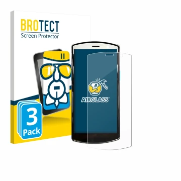 Front side of a product packaging with the brand logo BROTECT. Next to it is the device Unitech EA510 shown with the correspon