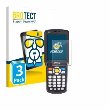 Front side of a product packaging with the brand logo BROTECT. Next to it is the device Unitech HT510 shown with the correspon