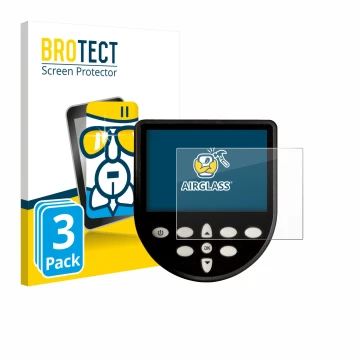 Front side of a product packaging with the brand logo BROTECT. Next to it is the device WaterRower Series 4 Monitor shown with