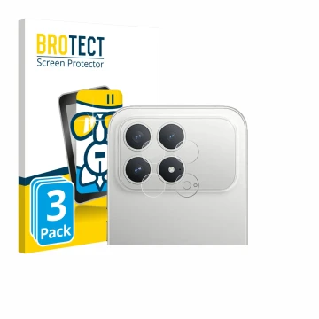 Front side of a product packaging with the brand logo BROTECT. Next to it is the device Xiaomi Poco F8 Pro (ONLY Camera Lens) 