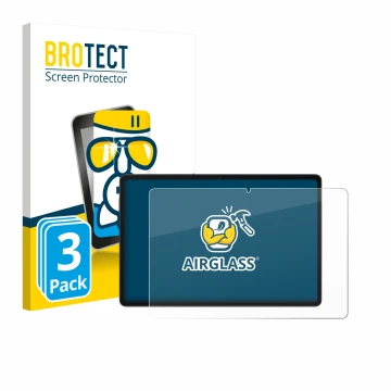 Front side of a product packaging with the brand logo BROTECT. Next to it is the device Alldocube iPlay 70E shown with the cor