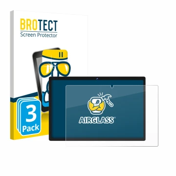 Front side of a product packaging with the brand logo BROTECT. Next to it is the device Biegedy B29 10.1