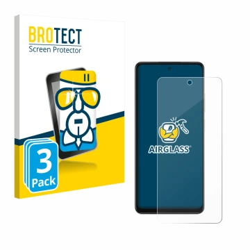 Front side of a product packaging with the brand logo BROTECT. Next to it is the device Oppo A5x shown with the corresponding 