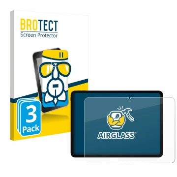 Front side of a product packaging with the brand logo BROTECT. Next to it is the device OnePlus Pad Go 2 shown with the corres