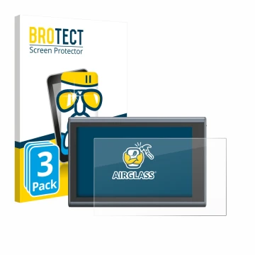 Front side of a product packaging with the brand logo BROTECT. Next to it is the device SmallRig Wireless Monitor shown with t