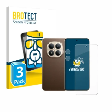 Front side of a product packaging with the brand logo BROTECT. Next to it is the device Xiaomi Redmi Note 15 Pro Plus 5G (Fron