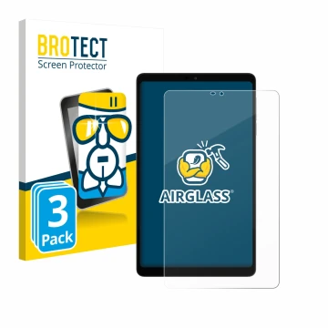 Front side of a product packaging with the brand logo BROTECT. Next to it is the device Alldocube iPlay 60 mini shown with the