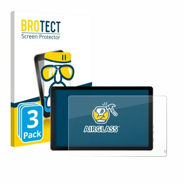 Front side of a product packaging with the brand logo BROTECT. Next to it is the device Laptok KB1001 10.1