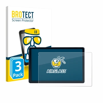 Front side of a product packaging with the brand logo BROTECT. Next to it is the device MUISOO MUIC10702 10.1