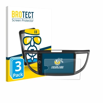 Front side of a product packaging with the brand logo BROTECT. Next to it is the device Joying Car Radio 9