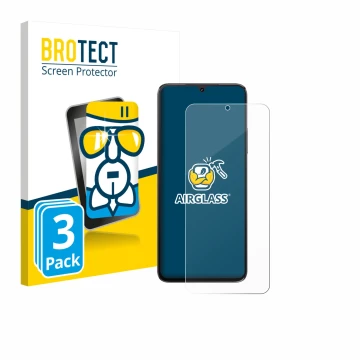 Front side of a product packaging with the brand logo BROTECT. Next to it is the device Cubot A40 shown with the corresponding