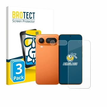 Front side of a product packaging with the brand logo BROTECT. Next to it is the device Honor Magic 8 Pro Lite (Front+Camera) 