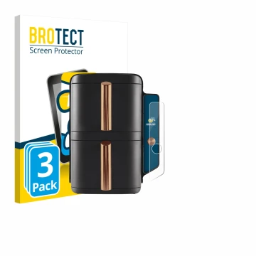 Front side of a product packaging with the brand logo BROTECT. Next to it is the device Ninja Double Stack XL sl400eu shown wi