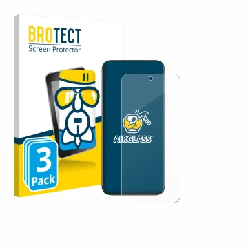 Front side of a product packaging with the brand logo BROTECT. Next to it is the device realme C85 Pro 4G shown with the corre