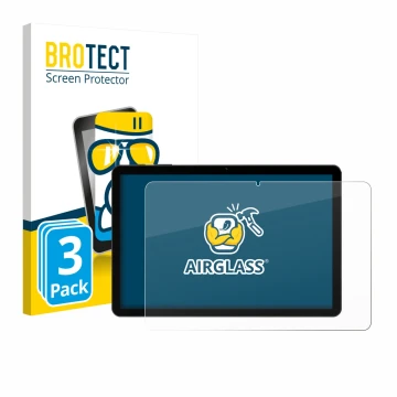 Front side of a product packaging with the brand logo BROTECT. Next to it is the device Doogee Tab G5 shown with the correspon
