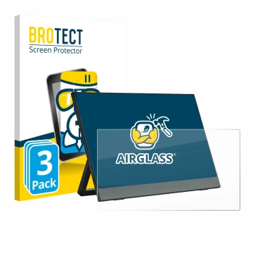 Front side of a product packaging with the brand logo BROTECT. Next to it is the device Anmite A140W03 14