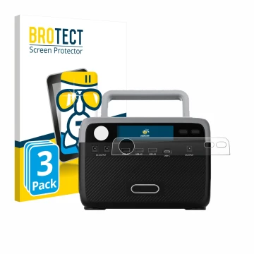 Front side of a product packaging with the brand logo BROTECT. Next to it is the device Flashfish BP030B shown with the corres