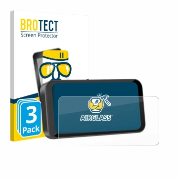 Front side of a product packaging with the brand logo BROTECT. Next to it is the device Carpuride W603B 6.3