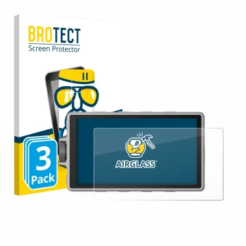 Front side of a product packaging with the brand logo BROTECT. Next to it is the device DJI Ronin 4D shown with the correspond