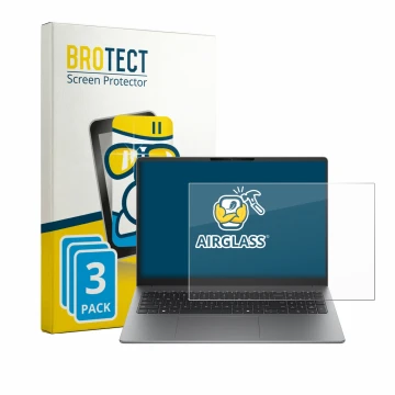 Front side of a product packaging with the brand logo BROTECT. Next to it is the device HP 200 G2a 16