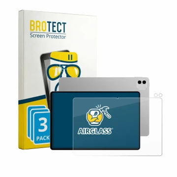 Front side of a product packaging with the brand logo BROTECT. Next to it is the device Honor Magicpad 4 12.3