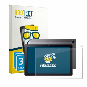 Front side of a product packaging with the brand logo BROTECT. Next to it is the device Acer Chromebook Tab 311 (Front+Camera)