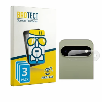 Front side of a product packaging with the brand logo BROTECT. Next to it is the device Google Pixel 11 Pro XL (ONLY Camera Le