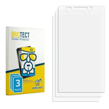 Front side of a product packaging with the brand logo BROTECT. Next to it is the corresponding screen protector.