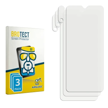 Front side of a product packaging with the brand logo BROTECT. Next to it is the corresponding screen protector.