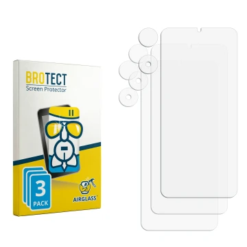 Front side of a product packaging with the brand logo BROTECT. Next to it is the corresponding screen protector.