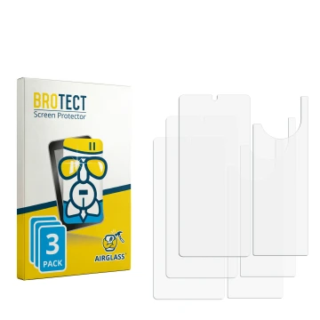 Front side of a product packaging with the brand logo BROTECT. Next to it is the corresponding screen protector.