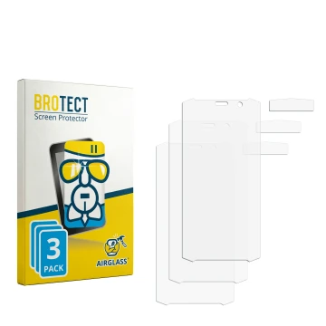 Front side of a product packaging with the brand logo BROTECT. Next to it is the corresponding screen protector.
