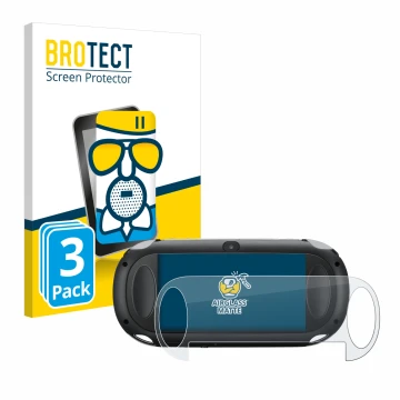 Front side of a product packaging with the brand logo BROTECT. Next to it is the device Sony Playstation PCH-1000-Serie PS Vit