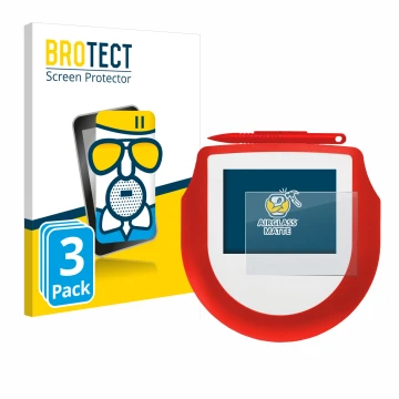 Front side of a product packaging with the brand logo BROTECT. Next to it is the device Signotec Signature Pad Omega shown wit