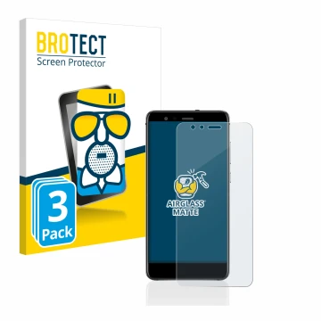 Front side of a product packaging with the brand logo BROTECT. Next to it is the device Huawei P10 Lite shown with the corresp