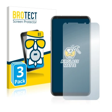 Front side of a product packaging with the brand logo BROTECT. Next to it is the device LG V30 shown with the corresponding sc
