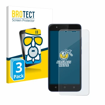 Front side of a product packaging with the brand logo BROTECT. Next to it is the device Gigaset GS270 plus shown with the corr