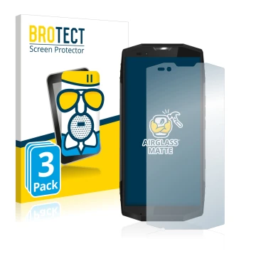 Front side of a product packaging with the brand logo BROTECT. Next to it is the device Blackview BV9000 Pro shown with the co