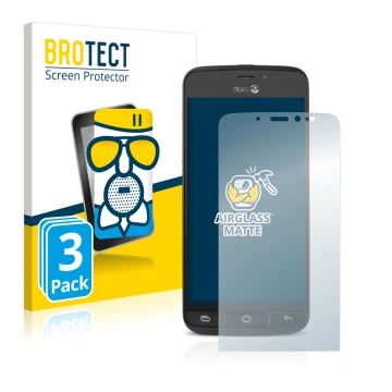 Front side of a product packaging with the brand logo BROTECT. Next to it is the device Doro 8040 shown with the corresponding