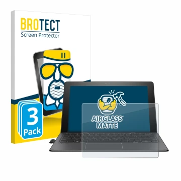 Front side of a product packaging with the brand logo BROTECT. Next to it is the device HP Pro x2 612 G2 shown with the corres