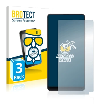 Front side of a product packaging with the brand logo BROTECT. Next to it is the device Xiaomi Mi Mix 2S shown with the corres