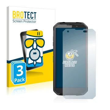 Front side of a product packaging with the brand logo BROTECT. Next to it is the device Blackview BV9500 shown with the corres