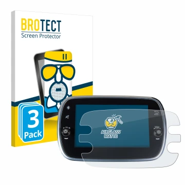 Front side of a product packaging with the brand logo BROTECT. Next to it is the device Fiat 500X 2016-2019 Uconnet 7