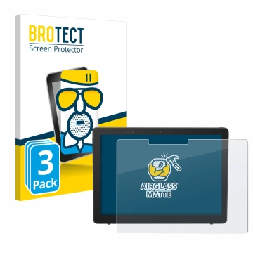 Front side of a product packaging with the brand logo BROTECT. Next to it is the device Dell Latitude 5290 2-in-1 shown with t