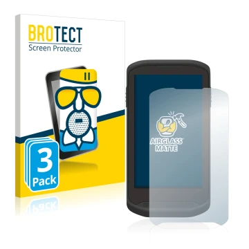 Front side of a product packaging with the brand logo BROTECT. Next to it is the device Zebra TC20 Touch shown with the corres